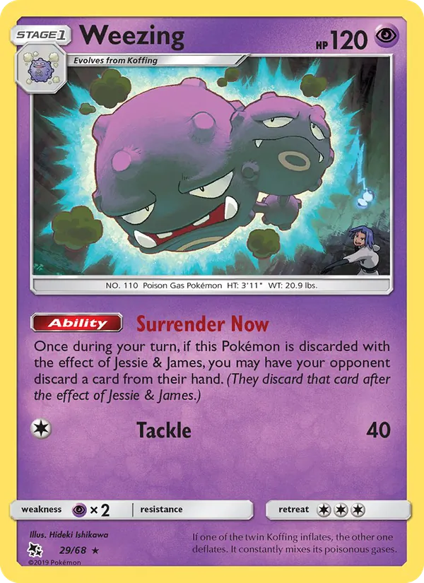 Weezing #29 – Hidden Fates card