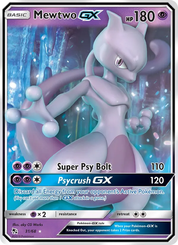 Mewtwo GX #31 – Hidden Fates card
