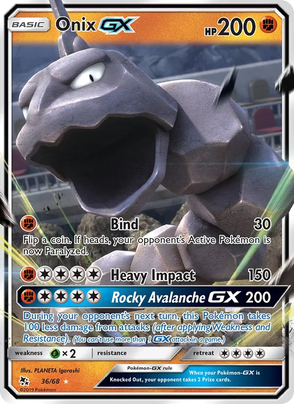Onix GX #36 – Hidden Fates card