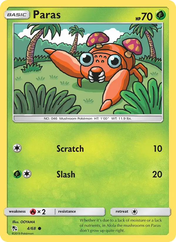 Paras #4 – Hidden Fates card