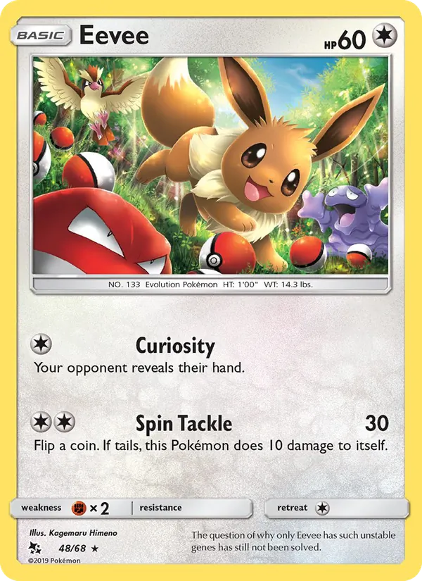 Eevee #48 – Hidden Fates card