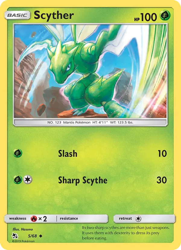 Scyther #5 – Hidden Fates card