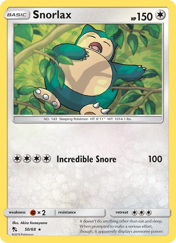 Snorlax #50 – Hidden Fates card