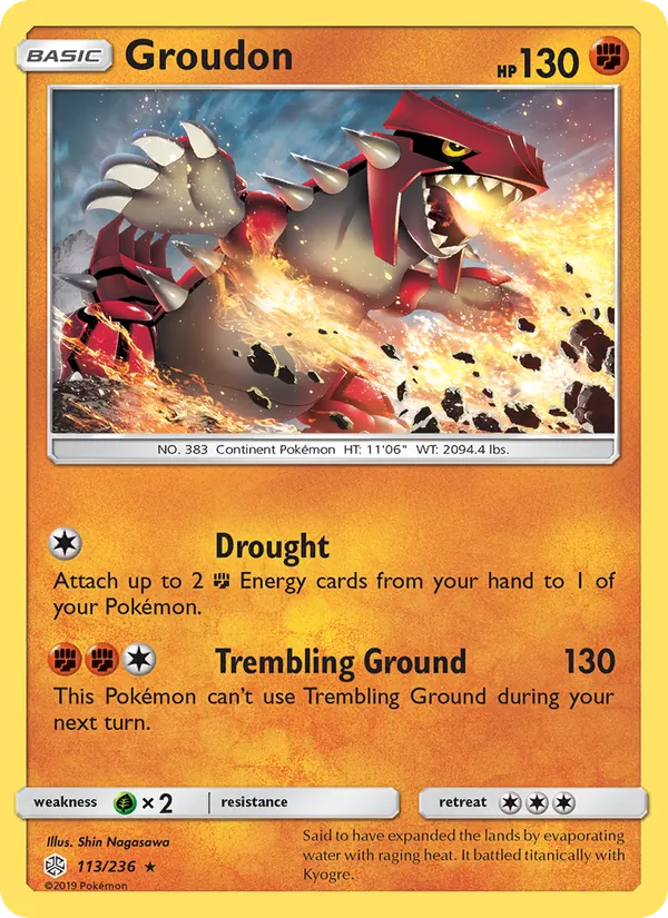 Groudon #113 – Cosmic Eclipse card