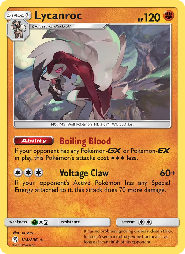 Lycanroc #124 – Cosmic Eclipse card