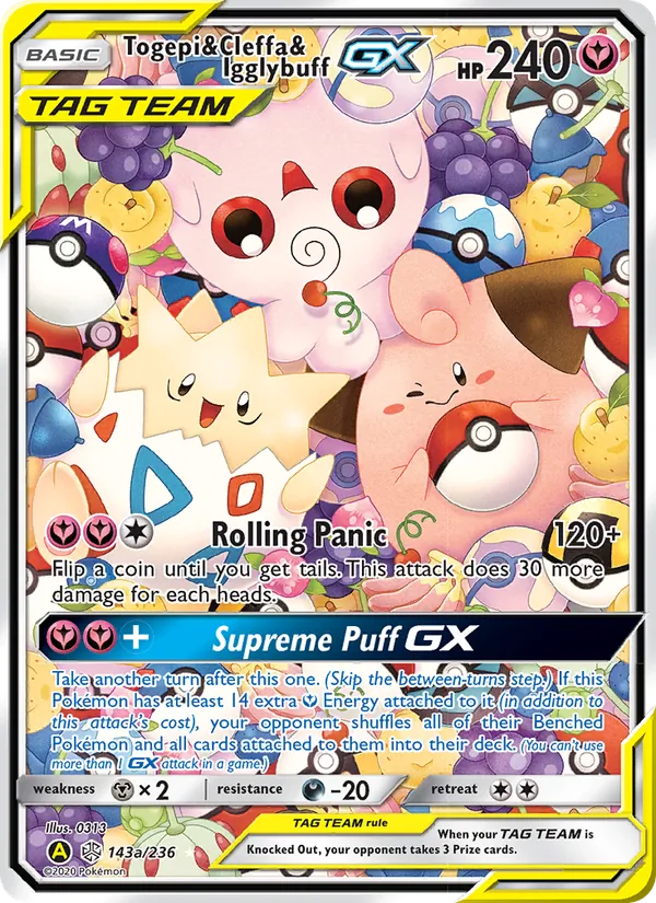 Togepi & Cleffa & Igglybuff GX #143 – Cosmic Eclipse card