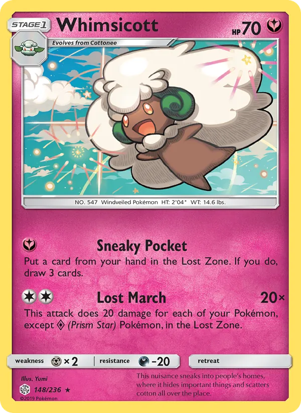 Whimsicott #148 – Cosmic Eclipse card