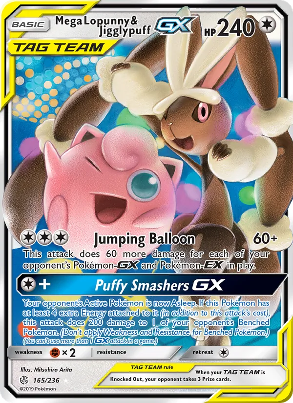 Mega Lopunny & Jigglypuff GX #165 – Cosmic Eclipse card