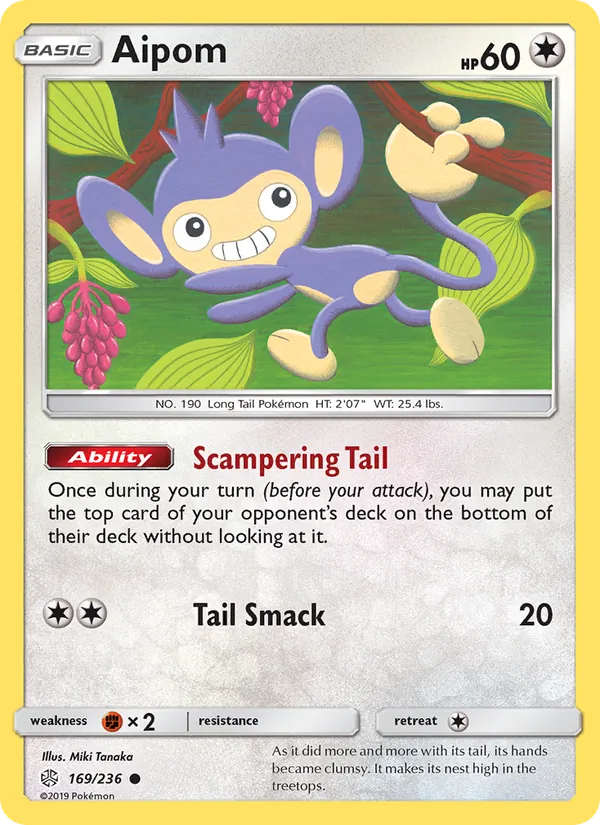 Aipom #169 – Cosmic Eclipse card