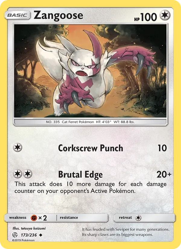 Zangoose #173 – Cosmic Eclipse card
