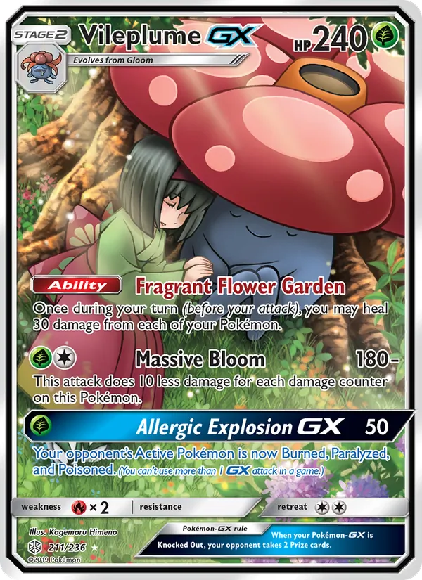 Vileplume GX #211 – Cosmic Eclipse card