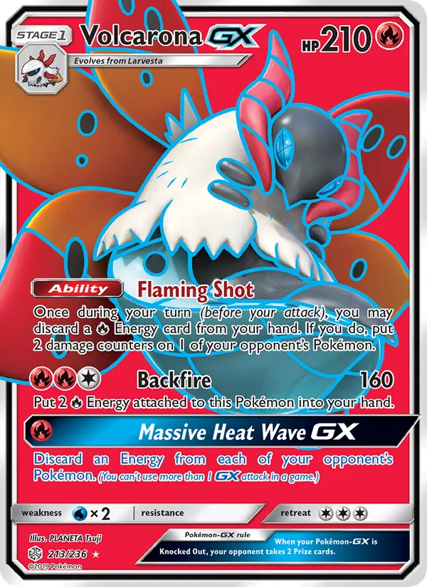 Volcarona GX #213 – Cosmic Eclipse card