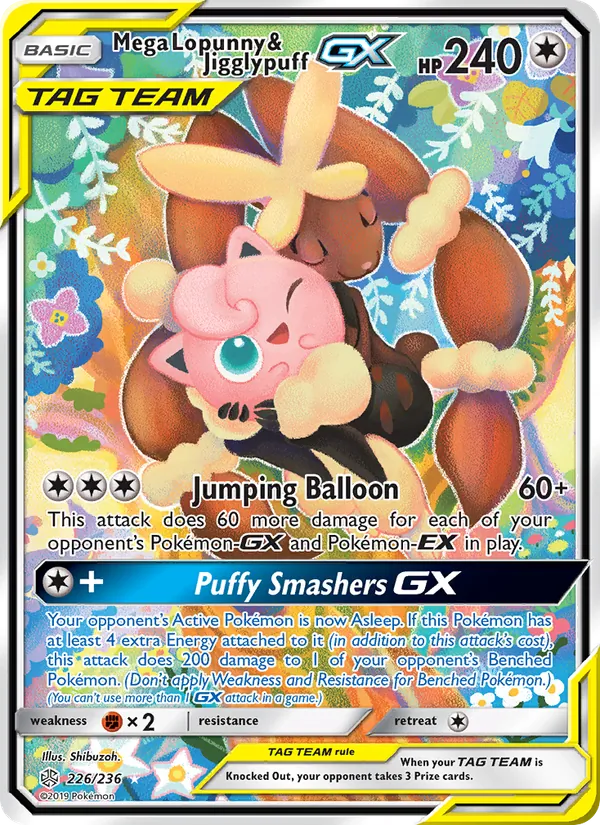 Mega Lopunny & Jigglypuff GX #226 – Cosmic Eclipse card