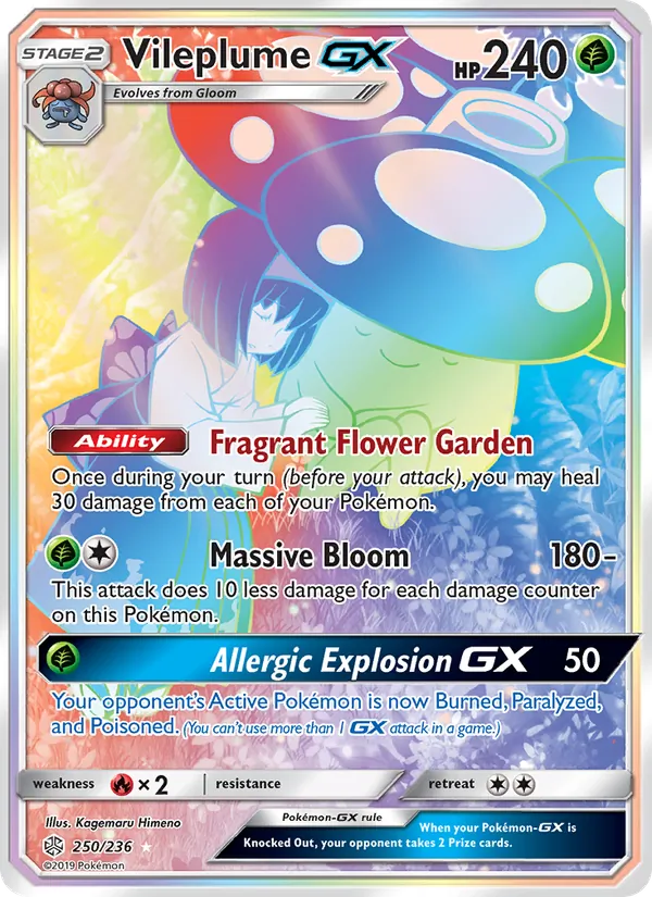 Vileplume GX #250 – Cosmic Eclipse card