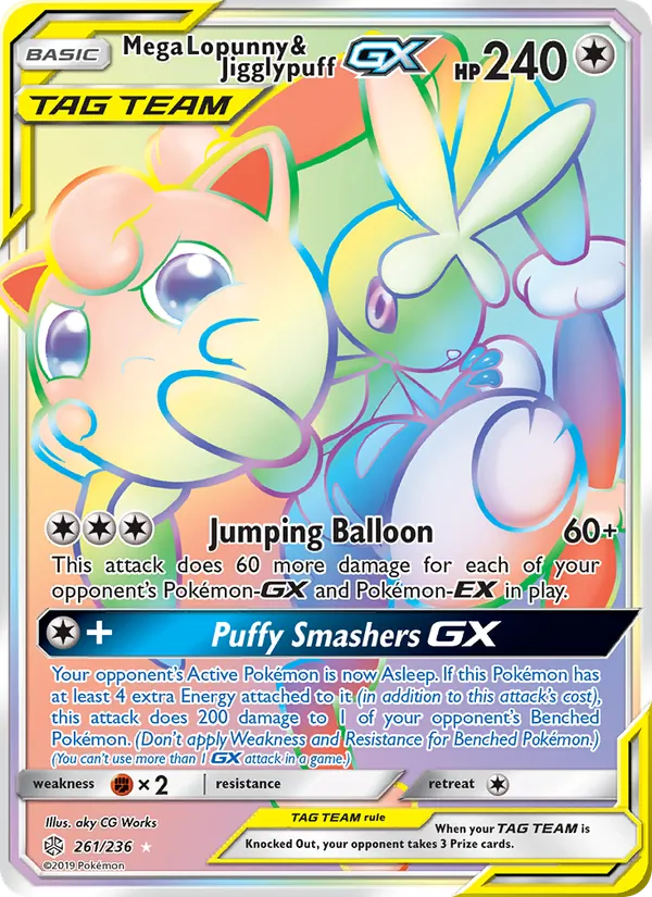 Mega Lopunny & Jigglypuff GX #261 – Cosmic Eclipse card