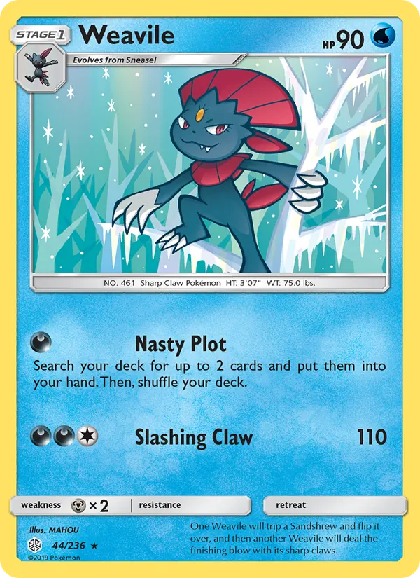 Weavile #44 – Cosmic Eclipse card