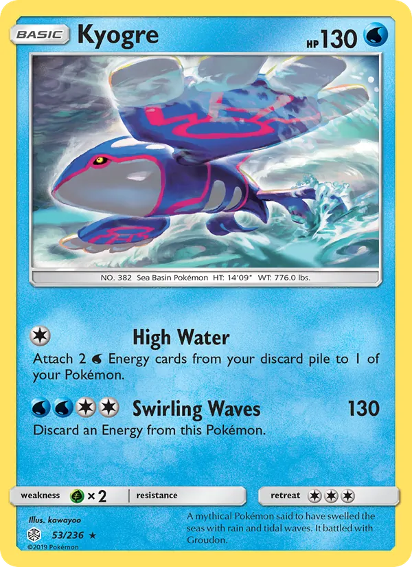 Kyogre #53 – Cosmic Eclipse card