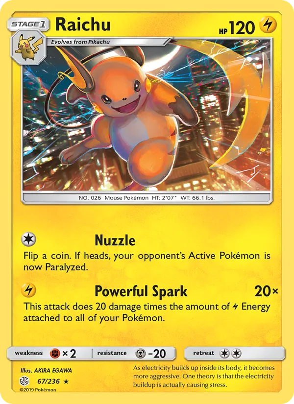 Raichu #67 – Cosmic Eclipse card