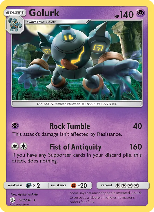 Golurk #90 – Cosmic Eclipse card