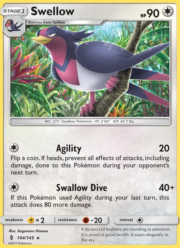 Swellow #104 – Guardians Rising card