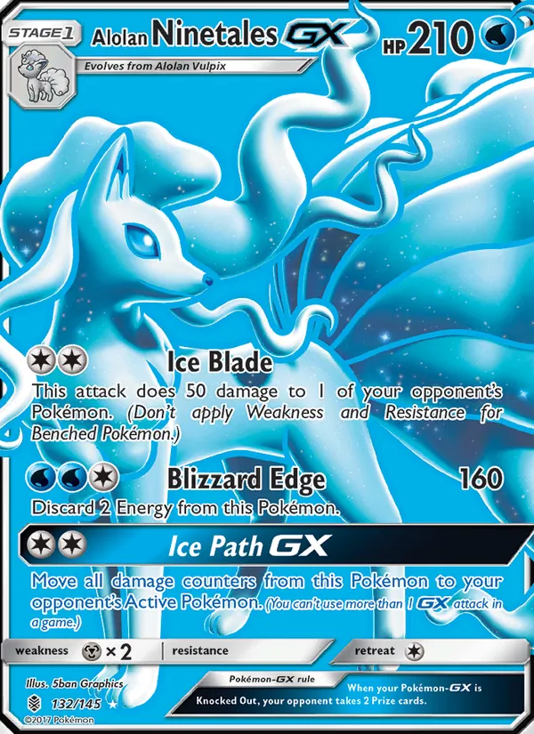 Alolan Ninetales GX #132 – Guardians Rising card