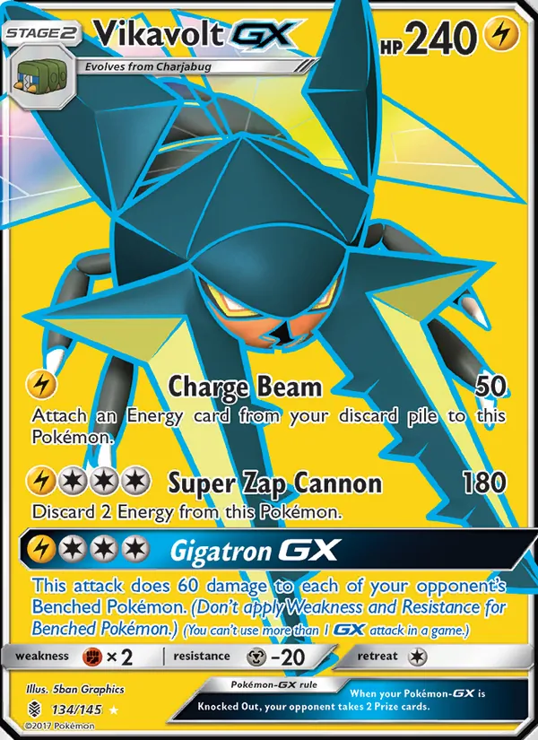 Vikavolt GX #134 – Guardians Rising card