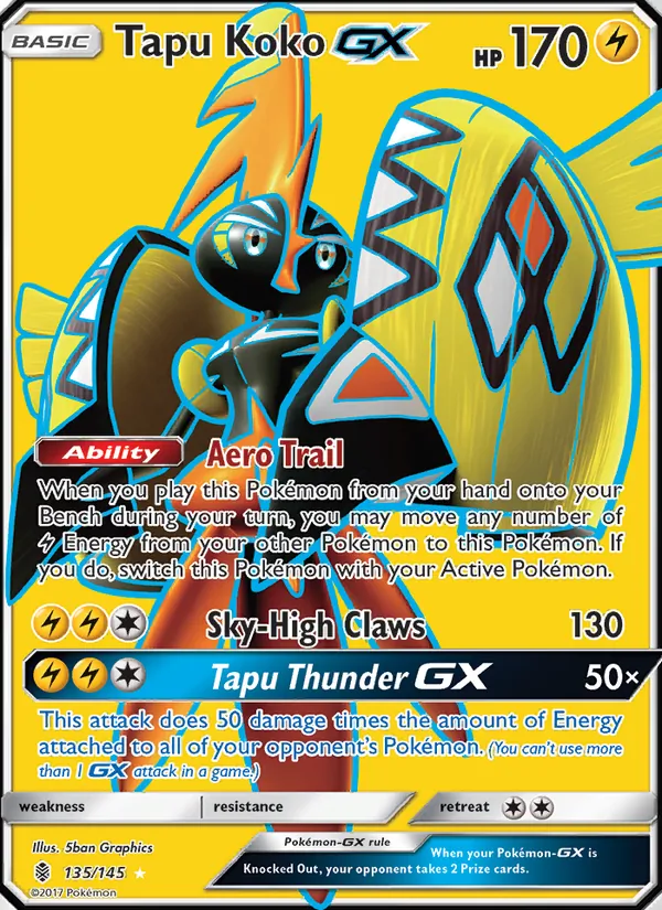Tapu Koko GX #135 – Guardians Rising card