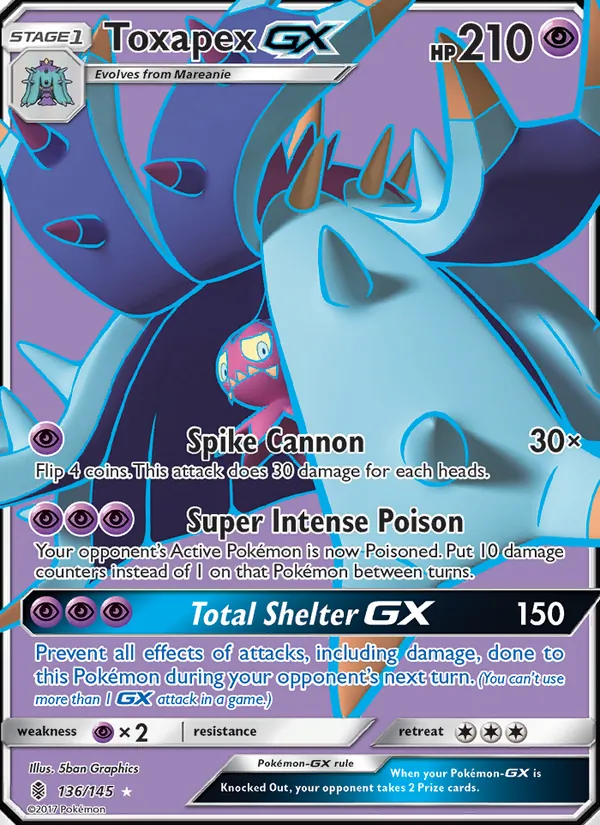 Toxapex GX #136 – Guardians Rising card