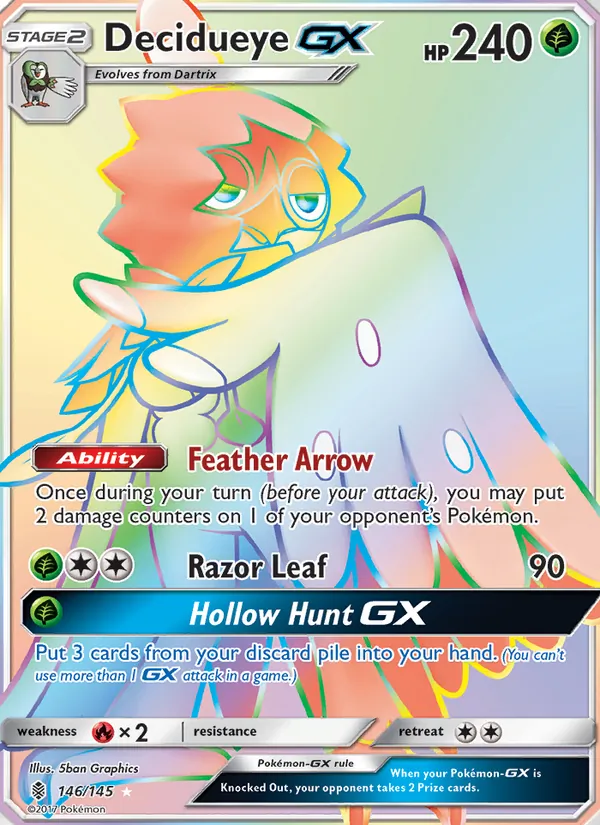 Decidueye GX #146 – Guardians Rising card
