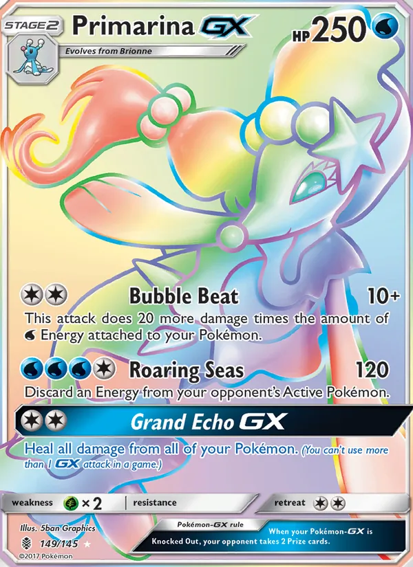Primarina GX #149 – Guardians Rising card
