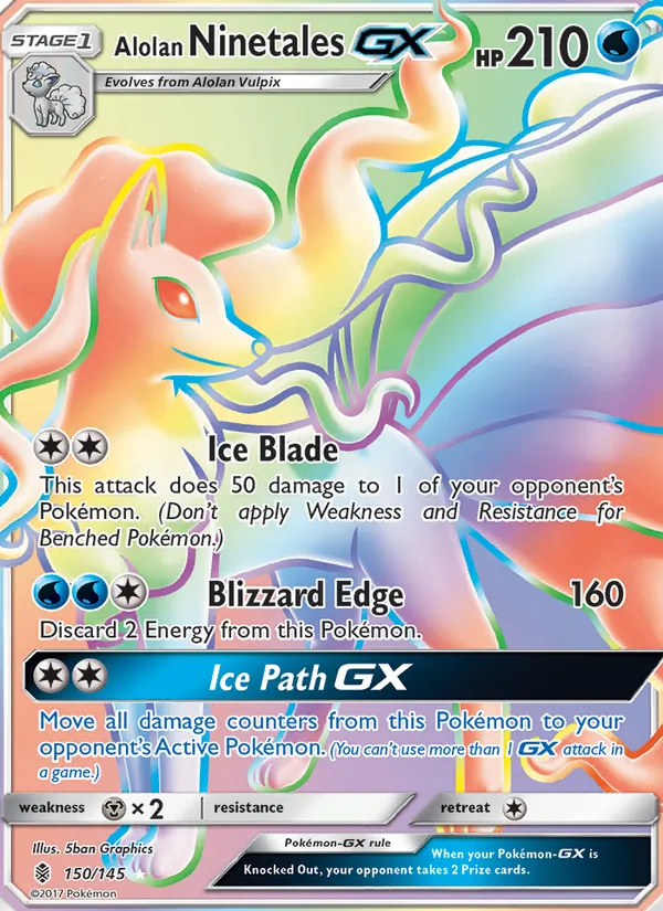 Alolan Ninetales GX #150 – Guardians Rising card