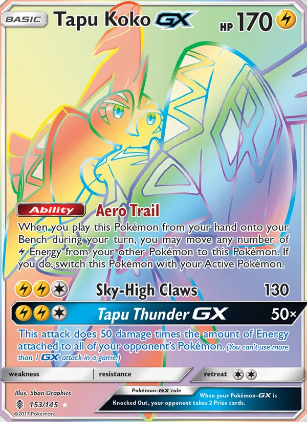 Tapu Koko GX #153 – Guardians Rising card