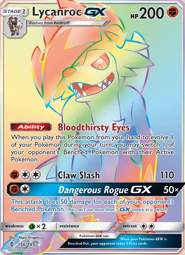Lycanroc GX #156 – Guardians Rising card
