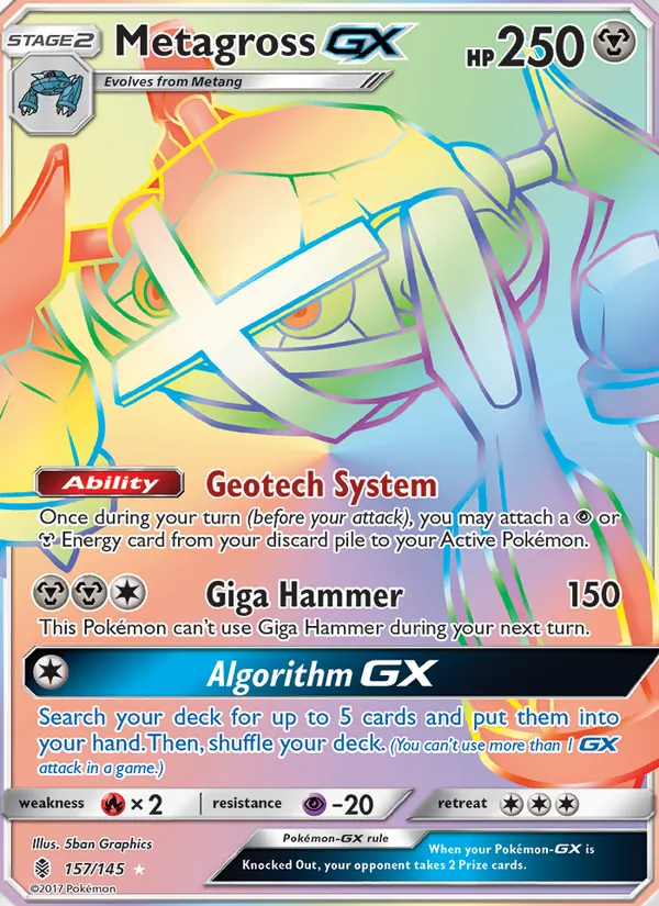 Metagross GX #157 – Guardians Rising card