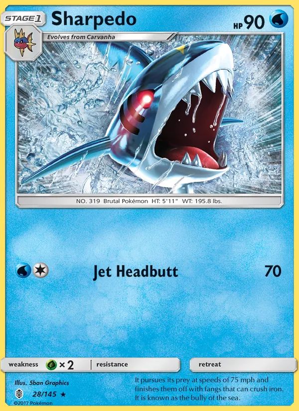 Sharpedo #28 – Guardians Rising card
