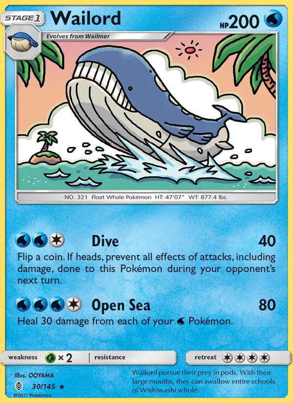 Wailord #30 – Guardians Rising card