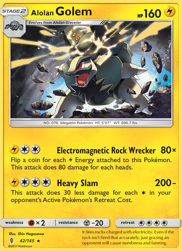 Alolan Golem #42 – Guardians Rising card