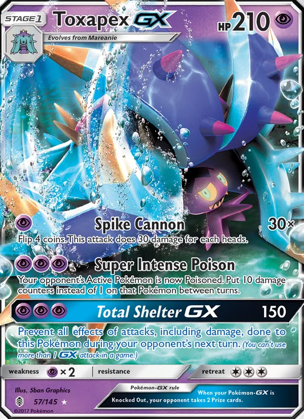Toxapex GX #57 – Guardians Rising card