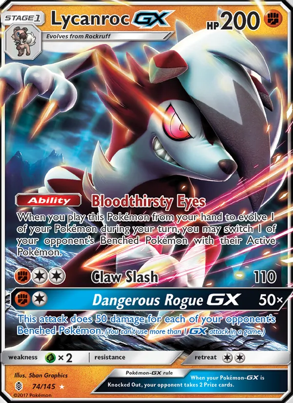 Lycanroc GX #74 – Guardians Rising card