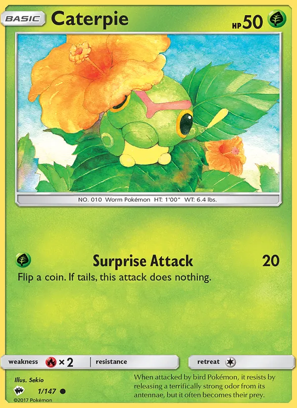 Caterpie #1 – Burning Shadows card