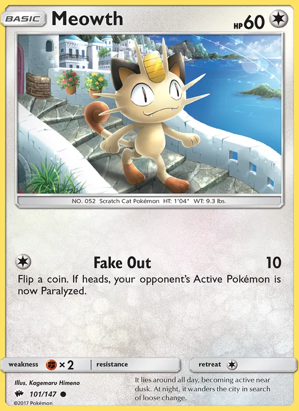 Meowth #101 – Burning Shadows card