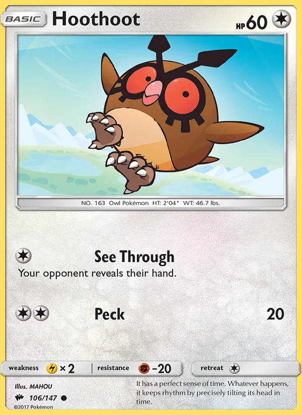 Hoothoot #106 – Burning Shadows card