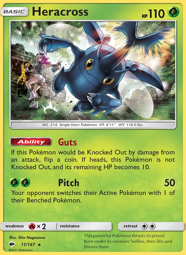 Heracross #11 – Burning Shadows card