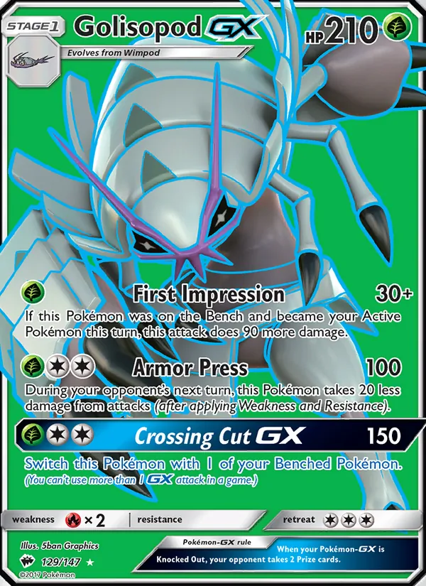 Golisopod GX #129 – Burning Shadows card