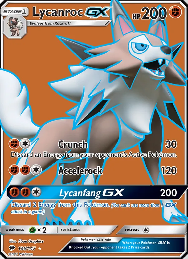 Lycanroc GX #136 – Burning Shadows card