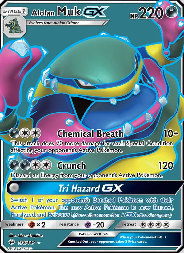 Alolan Muk GX #138 – Burning Shadows card