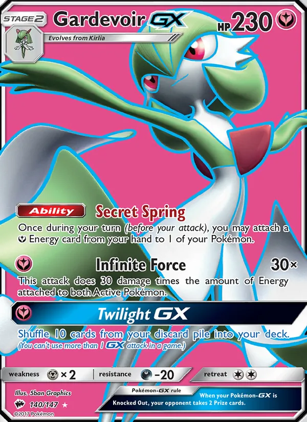 Gardevoir GX #140 – Burning Shadows card