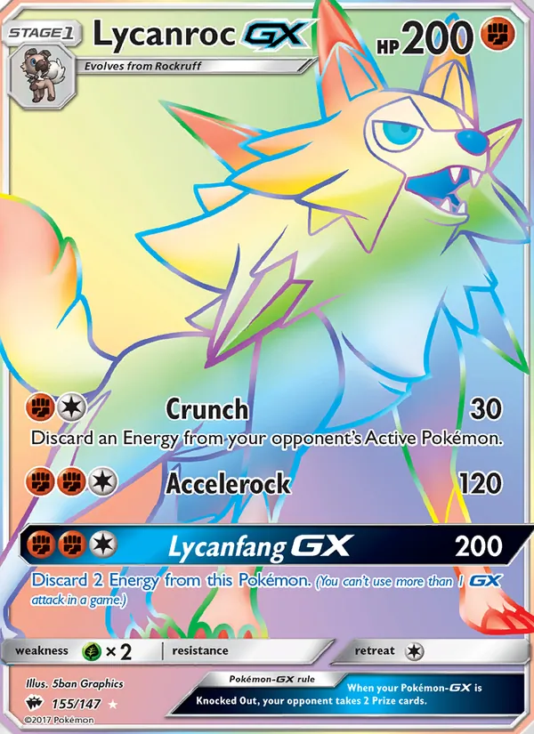 Lycanroc GX #155 – Burning Shadows card