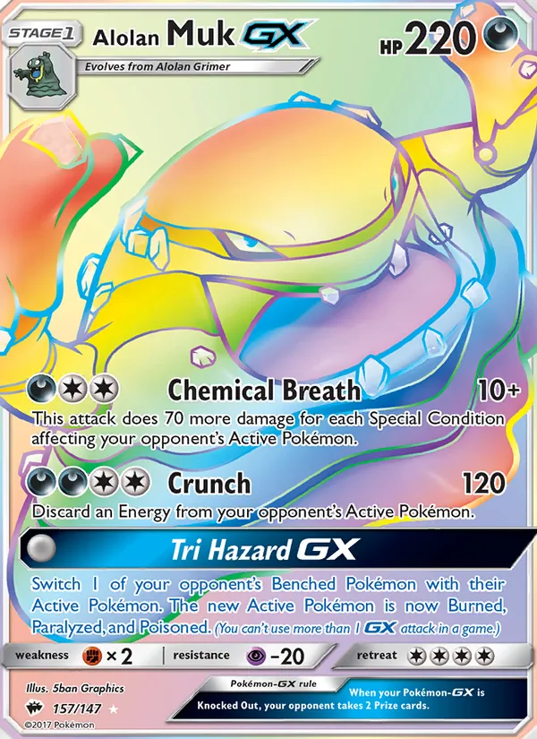 Alolan Muk GX #157 – Burning Shadows card