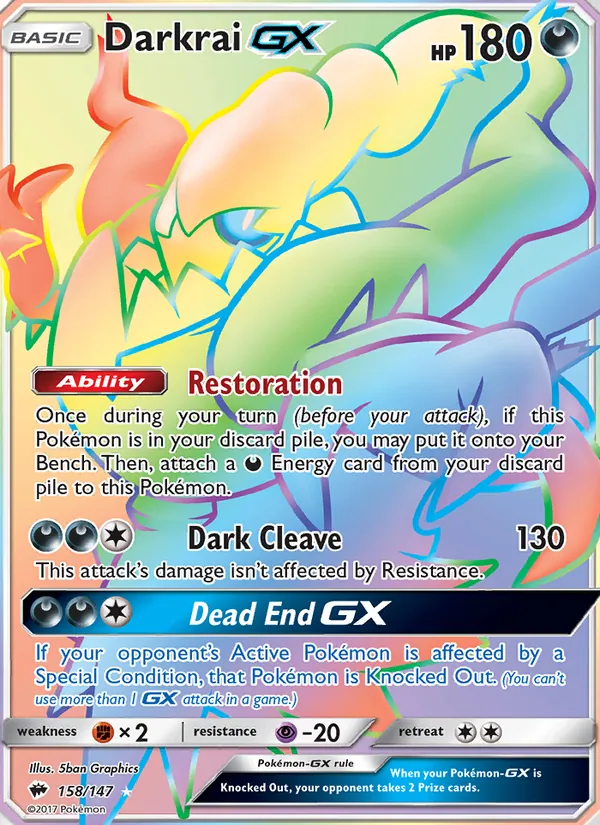 Darkrai GX #158 – Burning Shadows card